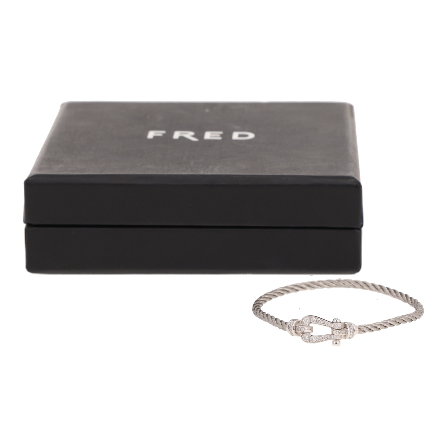 Fred Force 10 medium model bracelet in white gold and diamonds