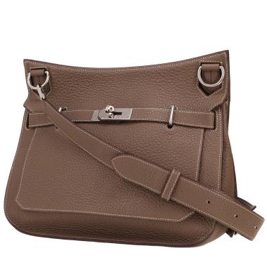 Bolso bandolera Hermès «Jypsiere» de 34 cm, de piel Togo Étoupe color paja