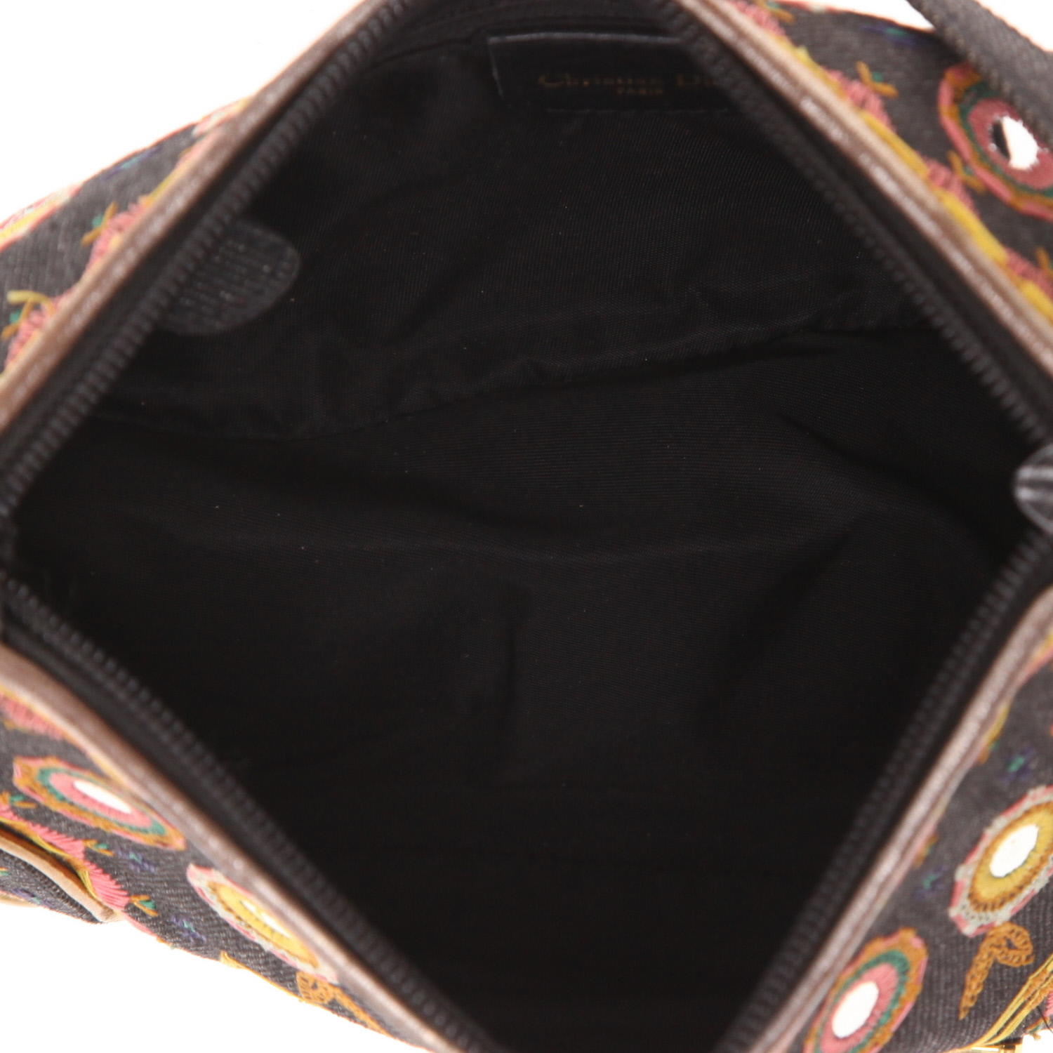 Borsa a spalla Dior  Cadillac in tela denim grigia - Detail D3