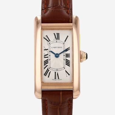Montre Cartier Tank Américaine petit modèle  en or rose Ref: Cartier - 2503  Vers 2010