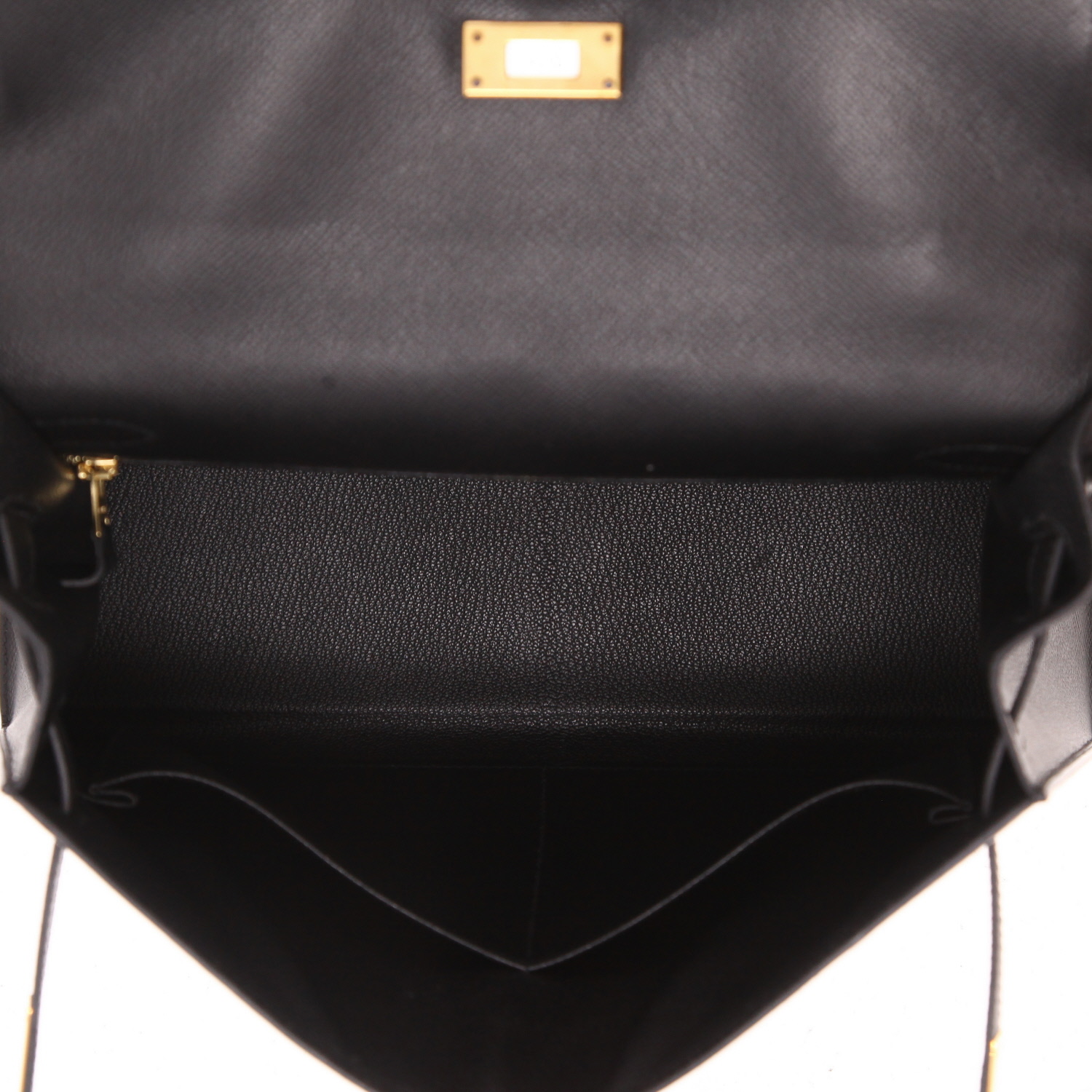 Sac à main Hermès  Kelly 32 cm en cuir epsom noir - Detail D3