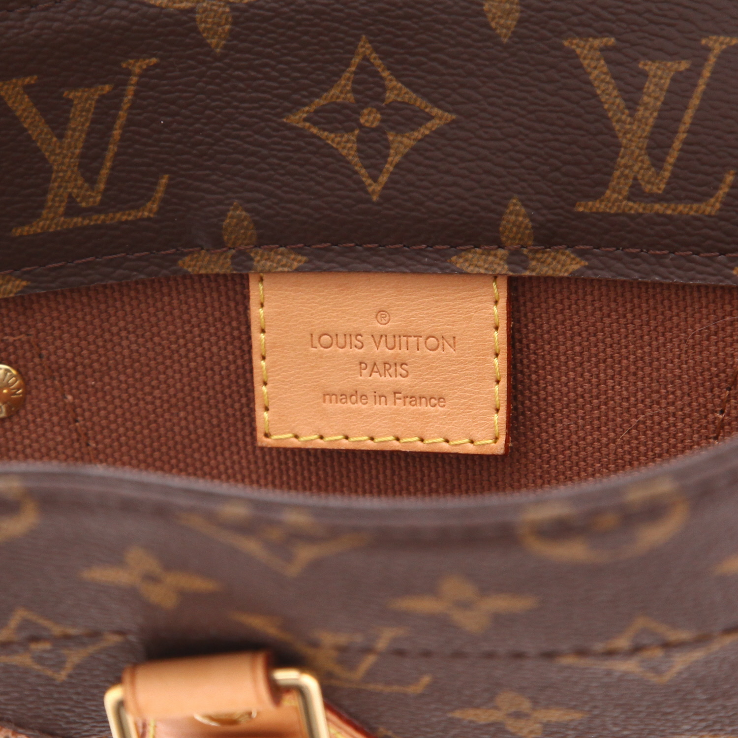 Louis Vuitton  Editions Limitées shopping bag  in brown monogram canvas  and natural leather - Detail D2