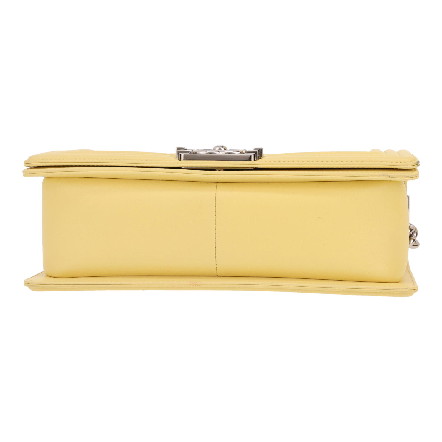 Chanel  Boy handbag  in yellow quilted leather - Detail D1