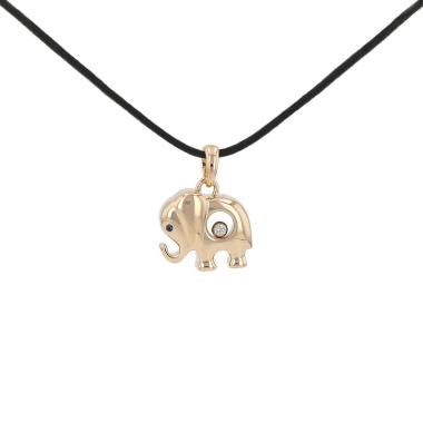 Chopard Happy Diamonds pendant in yellow gold, diamond and sapphire