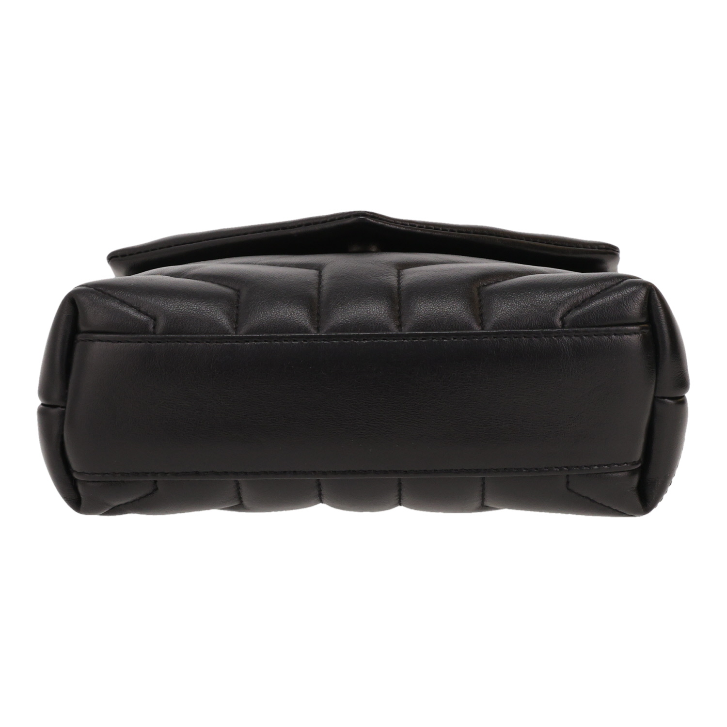 Saint Laurent  Toy Loulou shoulder bag  in black chevron quilted leather - Detail D1