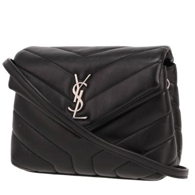 Saint Laurent  Toy Loulou shoulder bag  in black chevron quilted leather