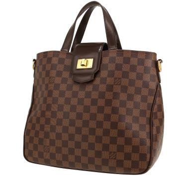 Bolso de mano Louis Vuitton  Rosebery en lona a cuadros ébano y cuero marrón
