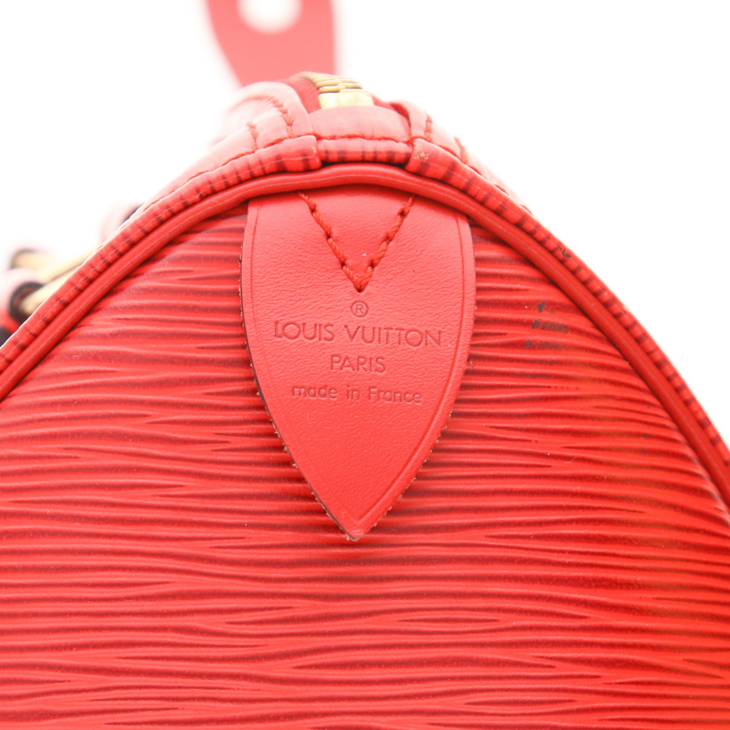 Louis Vuitton  Speedy 25 handbag  in red epi leather - Detail D2