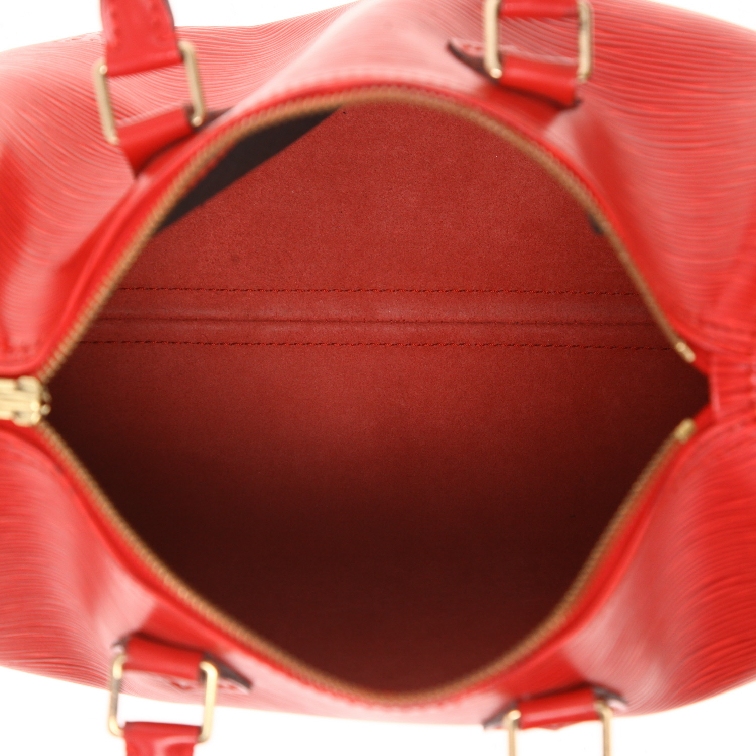 Louis Vuitton  Speedy 25 handbag  in red epi leather - Detail D3