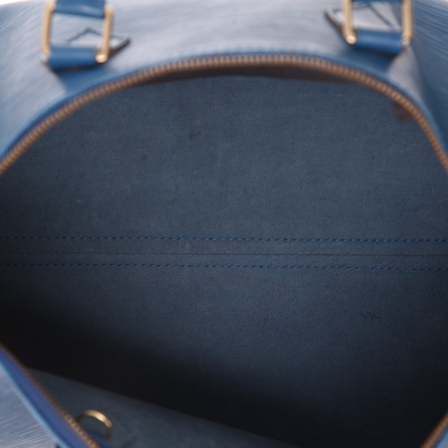 Louis Vuitton  Speedy 35 handbag  in blue epi leather - Detail D3
