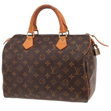 Borsa Louis Vuitton Speedy 30 in tela Monogram marrone e pelle naturale