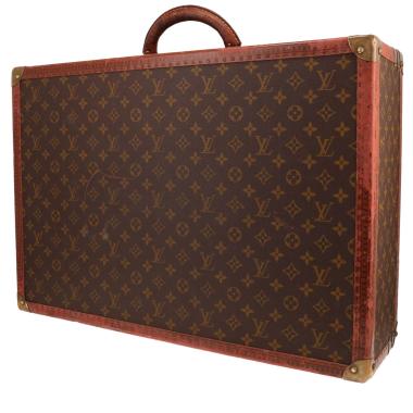 Louis Vuitton  Bisten 60 rigid suitcase  in brown monogram canvas  and natural leather