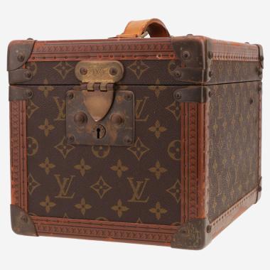 Vanity Louis Vuitton  Boîte à flacons en toile monogram marron et cuir naturel