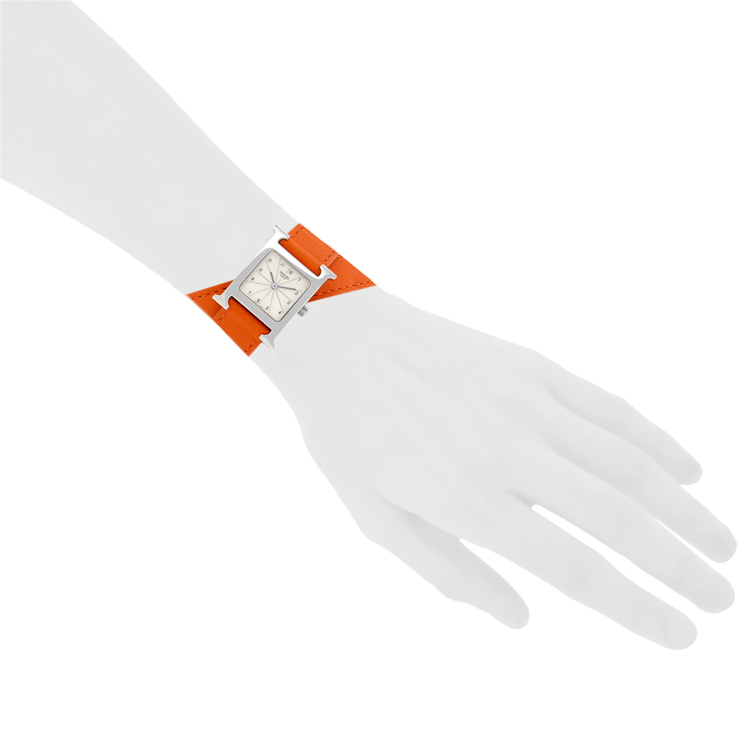 Hermès Heure H  medium model  in stainless steel Ref: Hermes - HH1.210  Circa 2010 - Detail D1