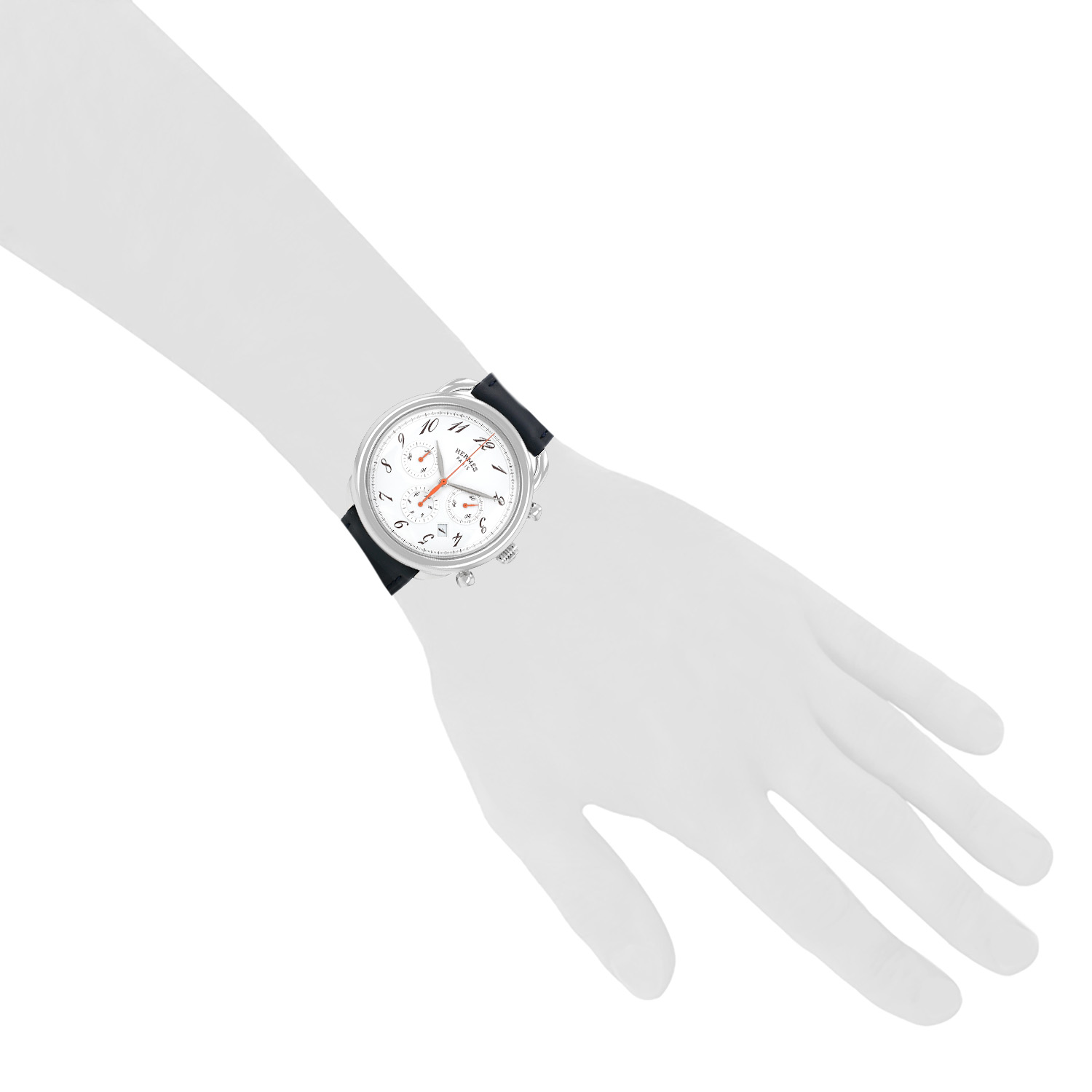 Reloj Hermès Arceau Chrono de acero Ref.: Hermès - AR4.910a  Hacia 2010 - Detail D1