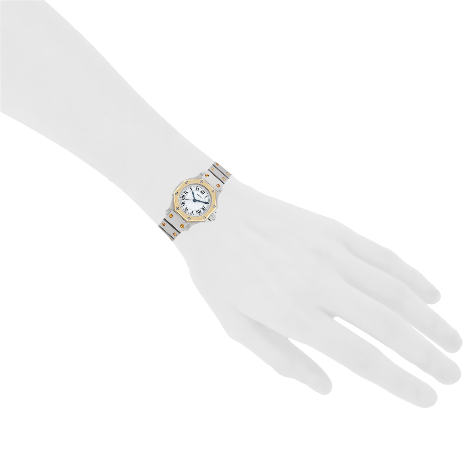 Cartier Santos Octogonale  in gold and stainless steel Ref: Cartier - 0907  Circa 1990 - Detail D1