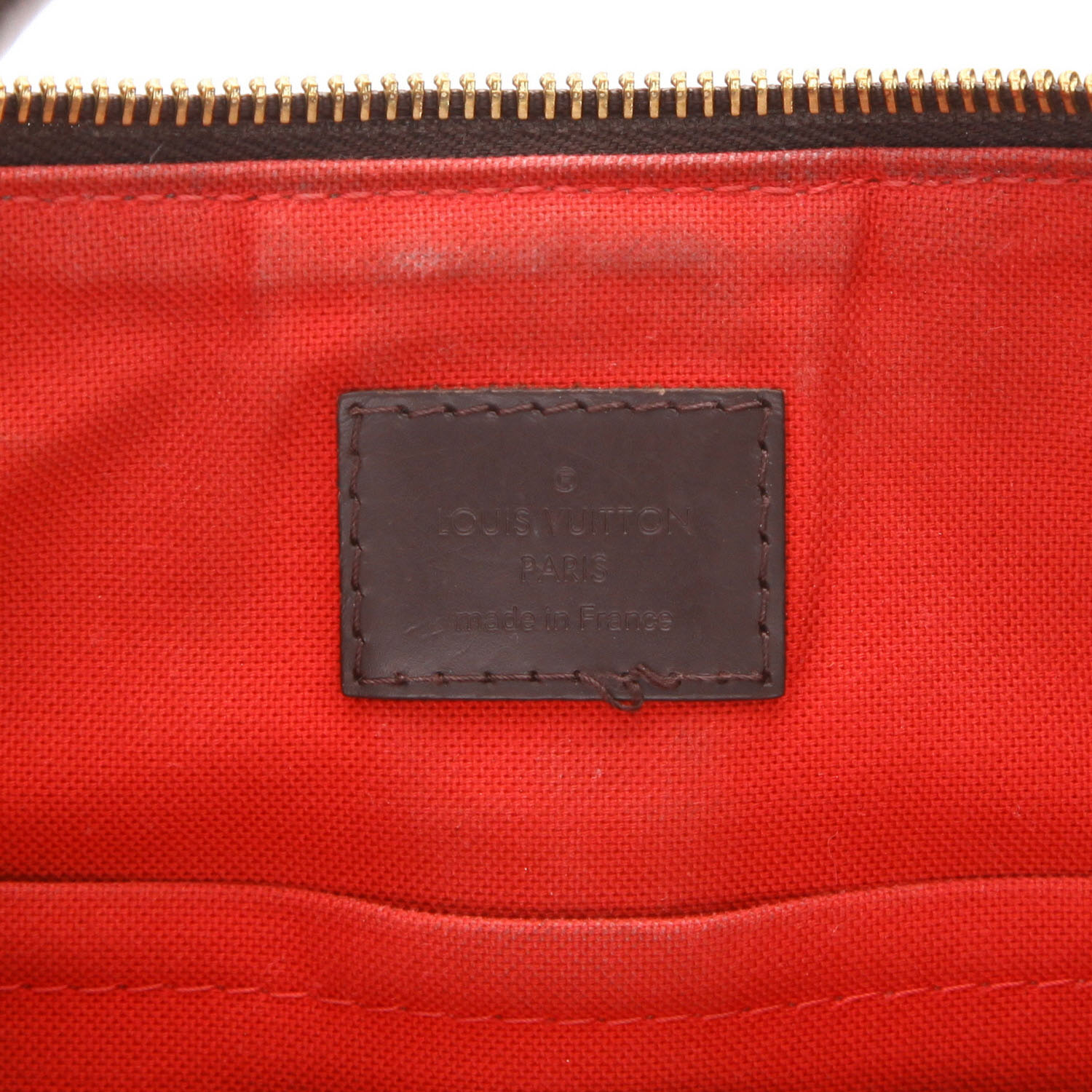 Sac à main Louis Vuitton  Siena en toile damier ébène et cuir marron - Detail D2