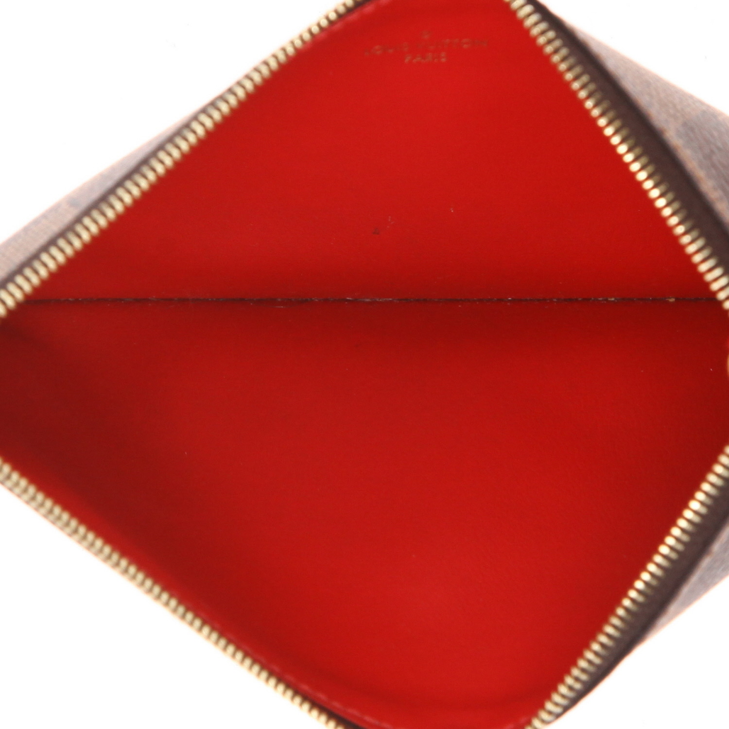 Borsa a tracolla Louis Vuitton  Félicie in tela a scacchi ebana e pelle marrone - Detail D4