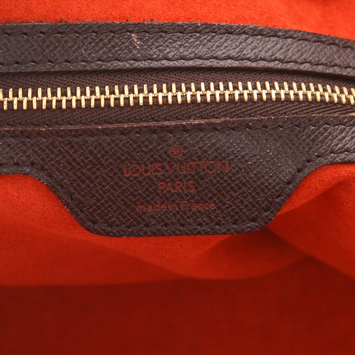 Bolso de mano Louis Vuitton  Brera en lona a cuadros ébano y cuero marrón - Detail D2