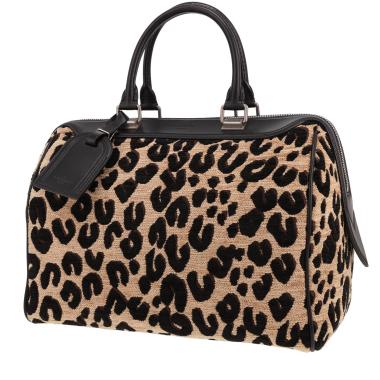 Sac à main Louis Vuitton  Speedy éditions limitées en velours beige et noir