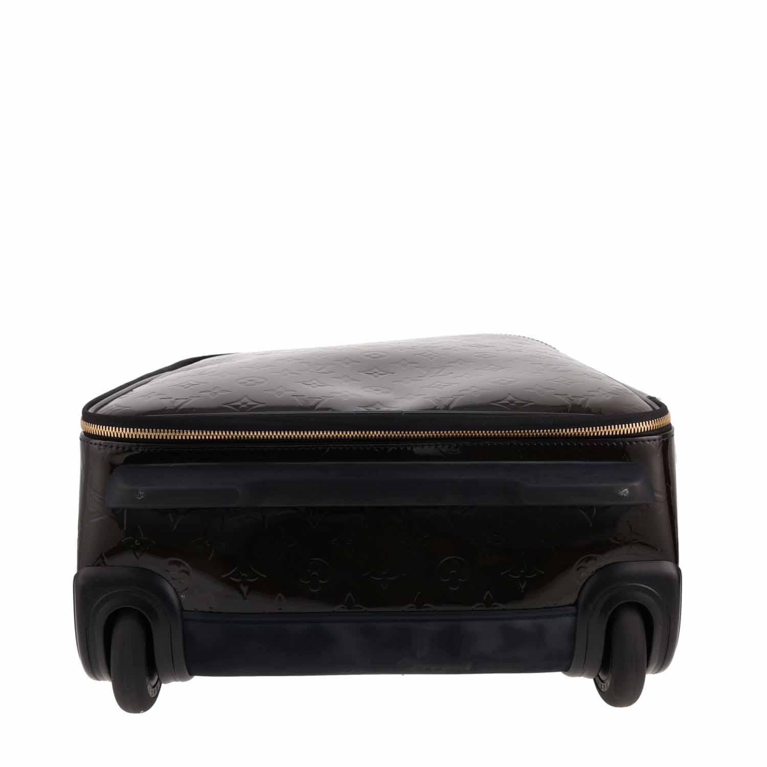 Louis Vuitton  Pegase suitcase  in khaki monogram patent leather  and natural leather - Detail D1