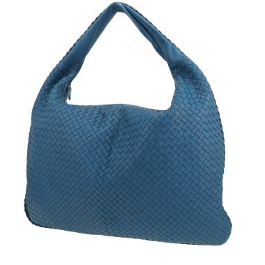 Bottega Veneta  Veneta handbag  in blue intrecciato leather