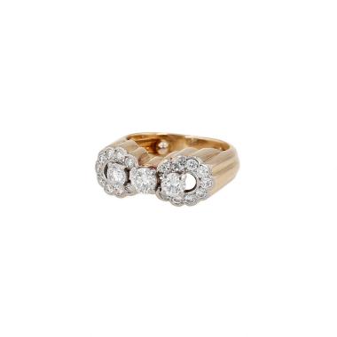 Sortija época años 60 Vintage de oro amarillo y diamantes