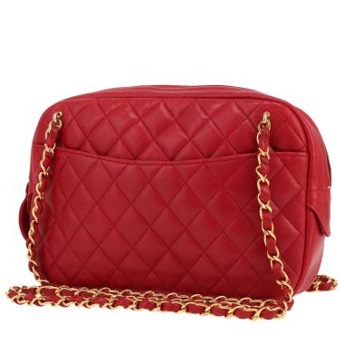 Bolso de mano Chanel  Camera en cuero acolchado rojo