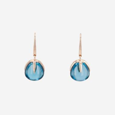 Paire de boucles d'oreilles Pomellato Veleno en or rose et topazes