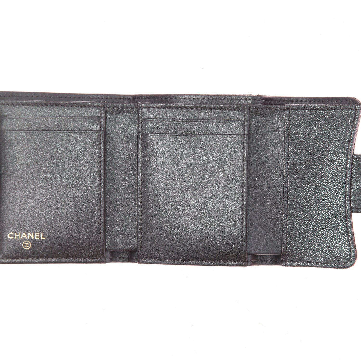 Billetera Chanel  Timeless - Other modelo pequeño  en cuero granulado acolchado holographic verde y violeta - Detail D3