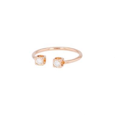 Dinh Van Cube ring in pink gold and diamonds