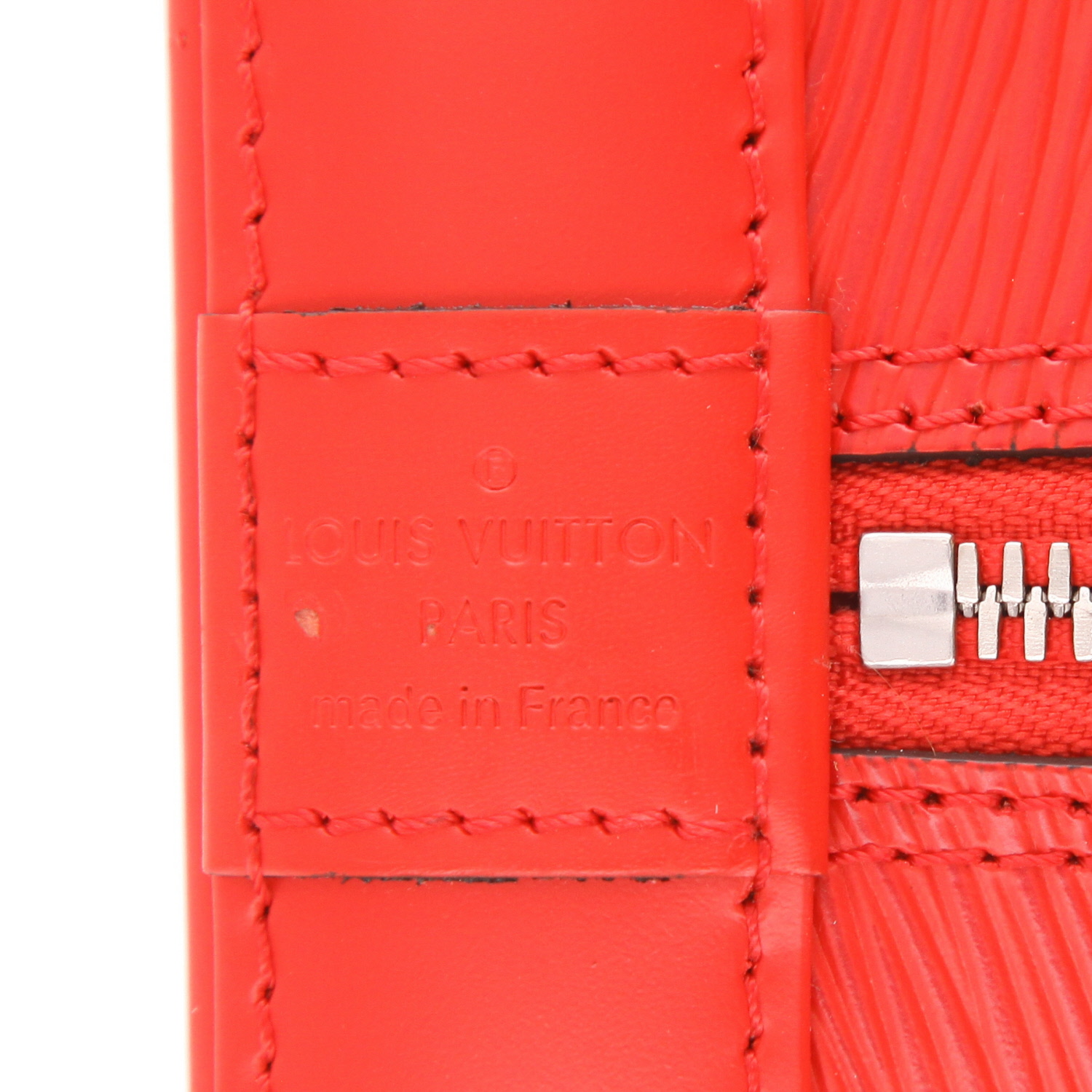 Borsa Louis Vuitton  Alma modello piccolo  in pelle Epi rossa - Detail D2
