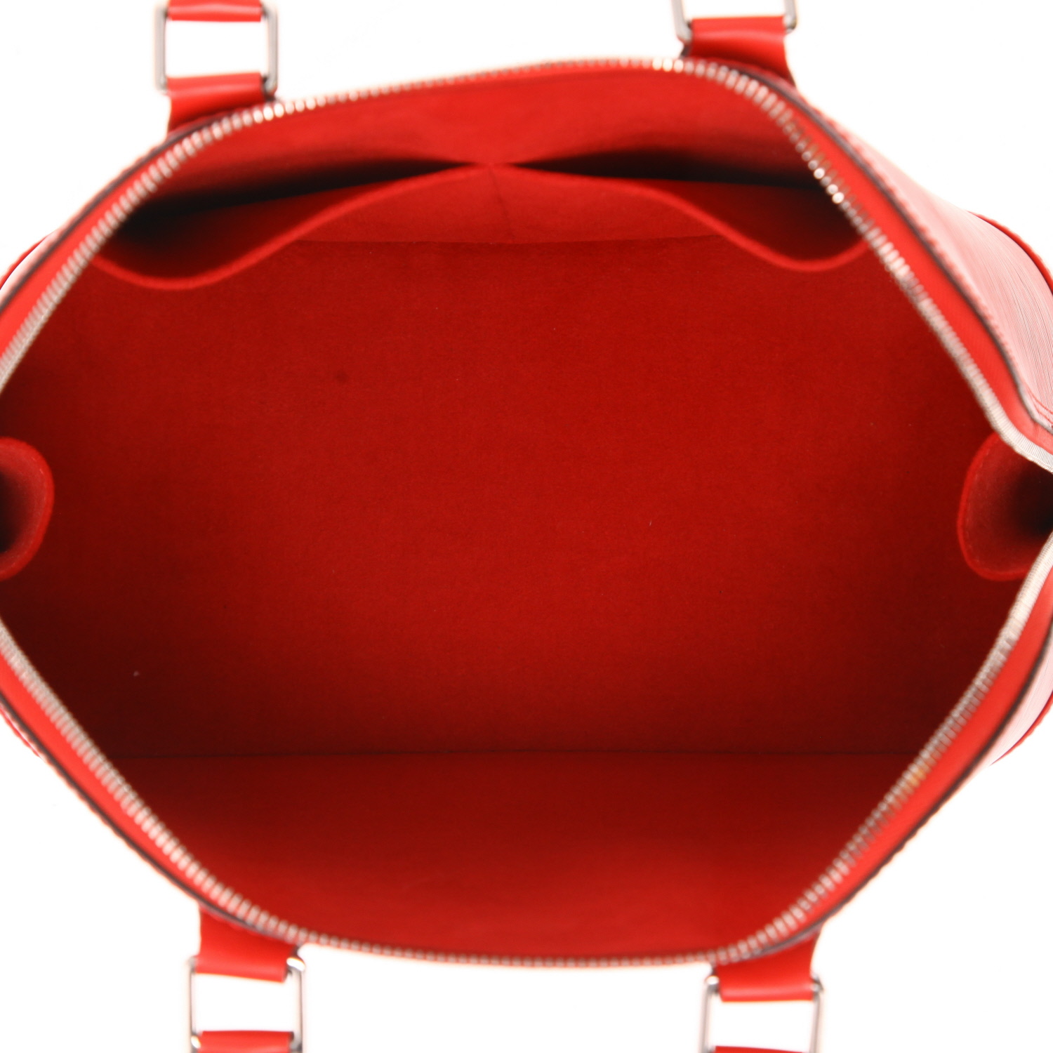 Sac à main Louis Vuitton  Alma petit modèle  en cuir épi rouge - Detail D3
