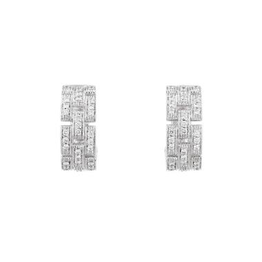 Orecchini Cartier Maillon Panthère in oro bianco e diamanti