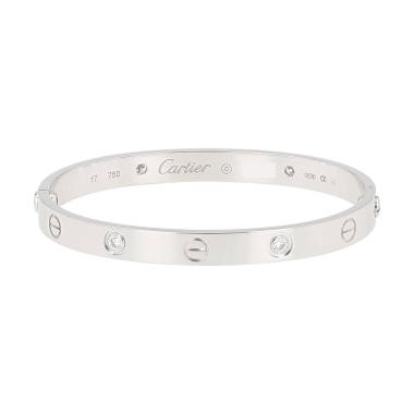 Bracelet Cartier Love 4 diamants en or blanc et diamants