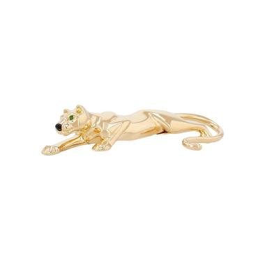 Broche Cartier Panthère de oro amarillo, esmeralda y ónix