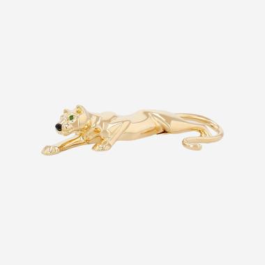 Broche Cartier Panthère de oro amarillo, esmeralda y ónix