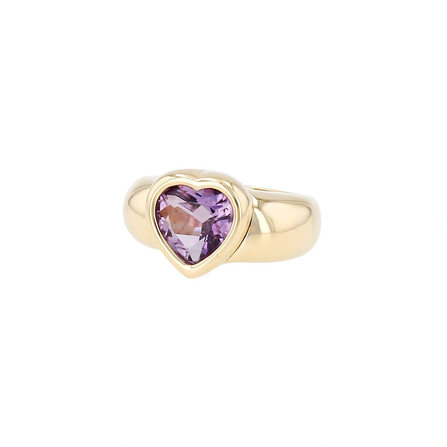 Bague Piaget Cœur Or Jaune Améthyste Occasion Bague Piaget Cœur Or Jaune Améthyste Occasion
