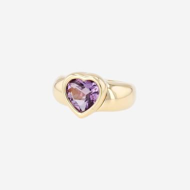 Bague Piaget Coeur en or jaune et améthyste