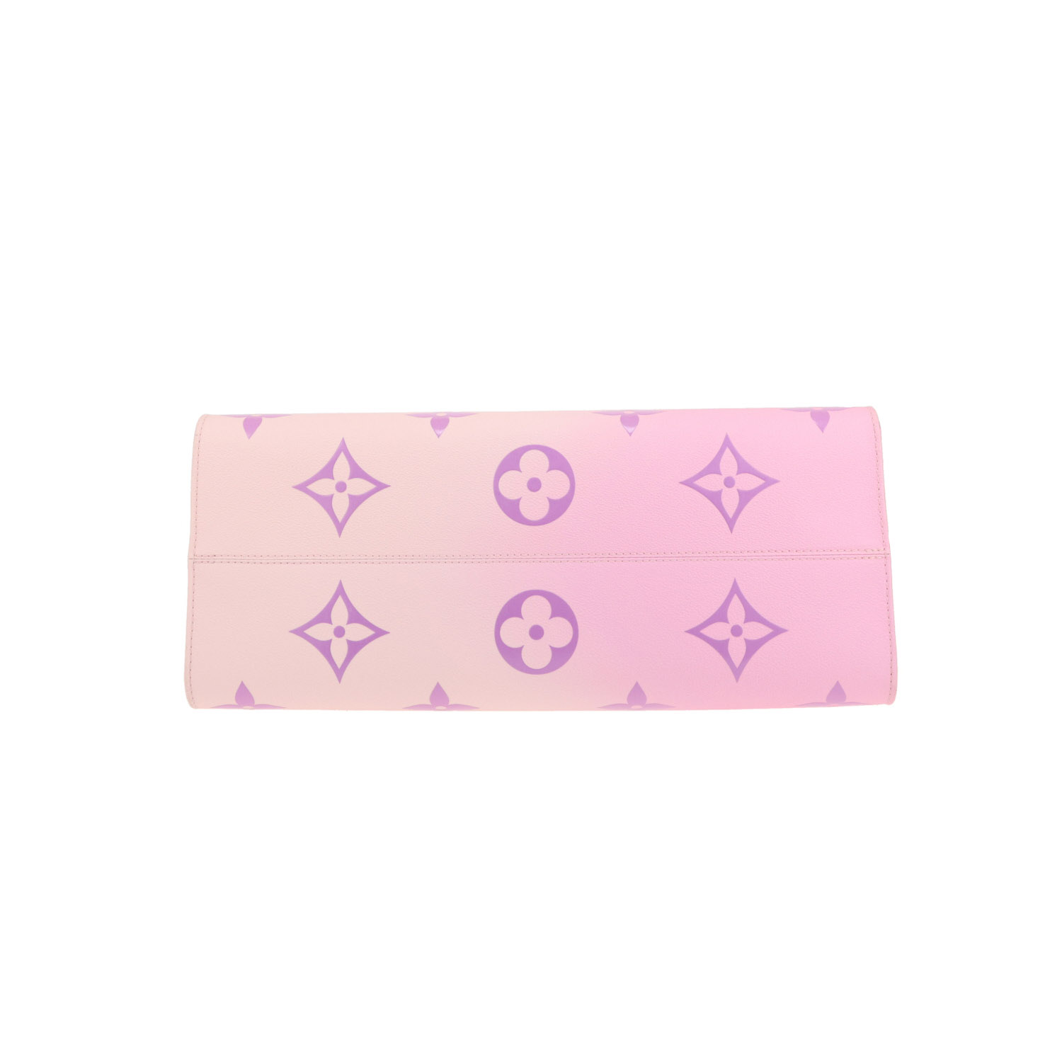 Sac cabas Louis Vuitton  Onthego en toile monogram multicolore rose violette et blanche - Detail D1