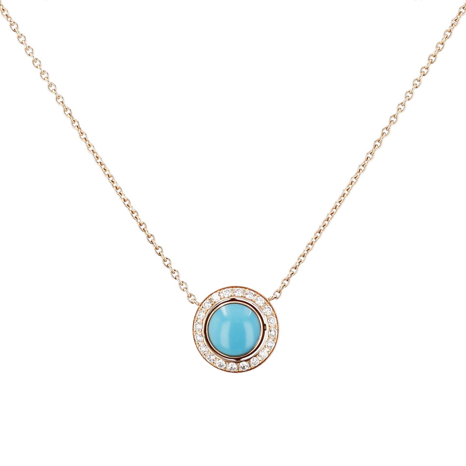 Collier Piaget Possession en or rose, diamants et turquoise