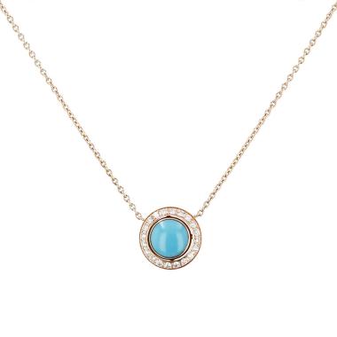 Piaget Possession necklace in pink gold, diamonds and turquoise