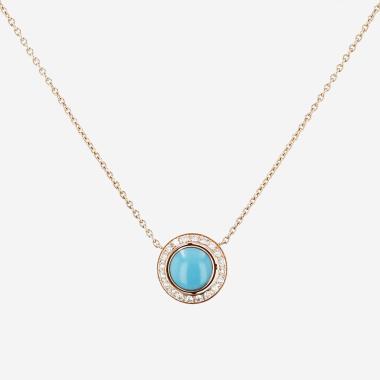 Collier Piaget Possession en or rose, diamants et turquoise