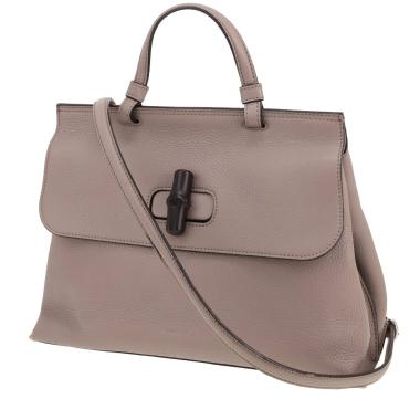 Gucci  Bamboo Daily handbag  in grey grained leather