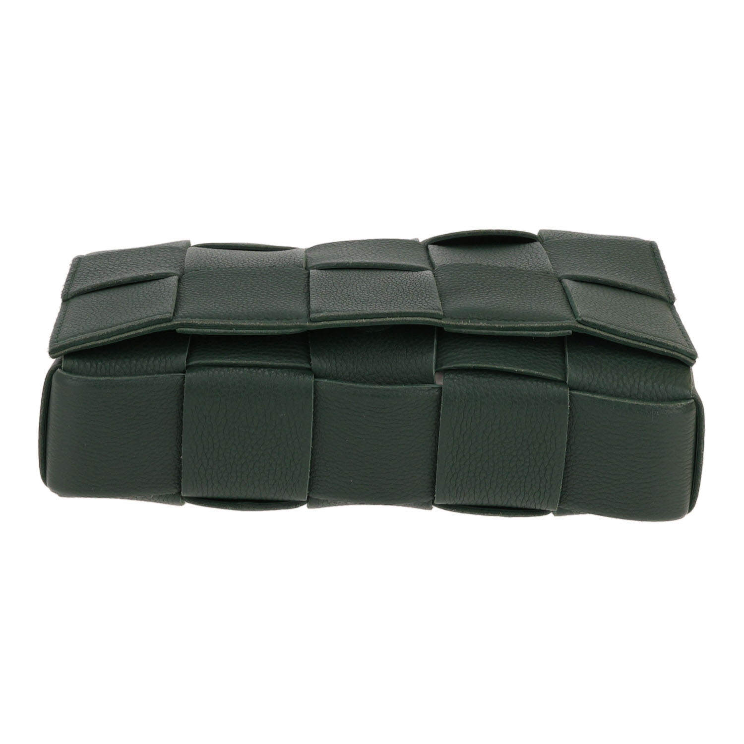 Sac bandoulière Bottega Veneta  Cassette en cuir intrecciato vert - Detail D1
