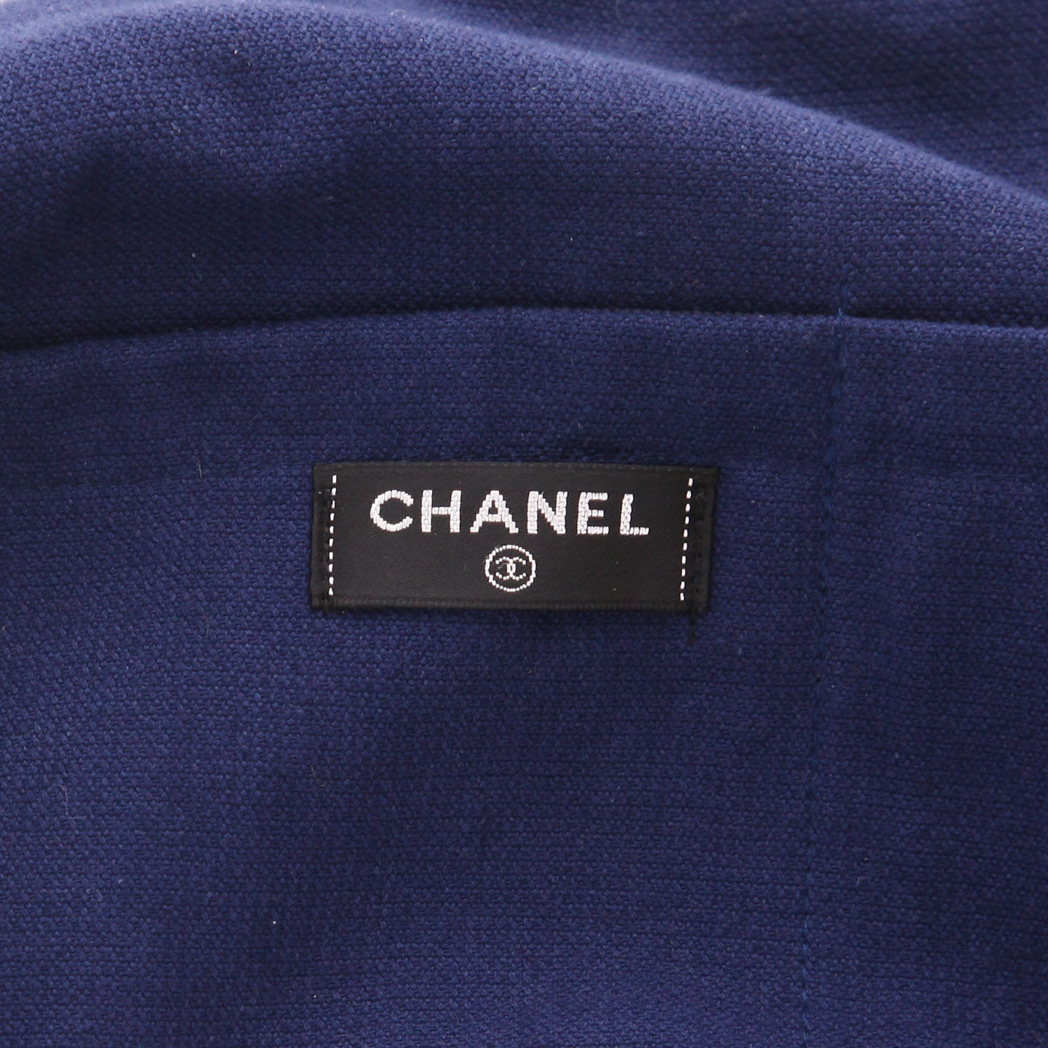 Bolso Cabás Chanel   en tejido esponjoso azul marino - Detail D2