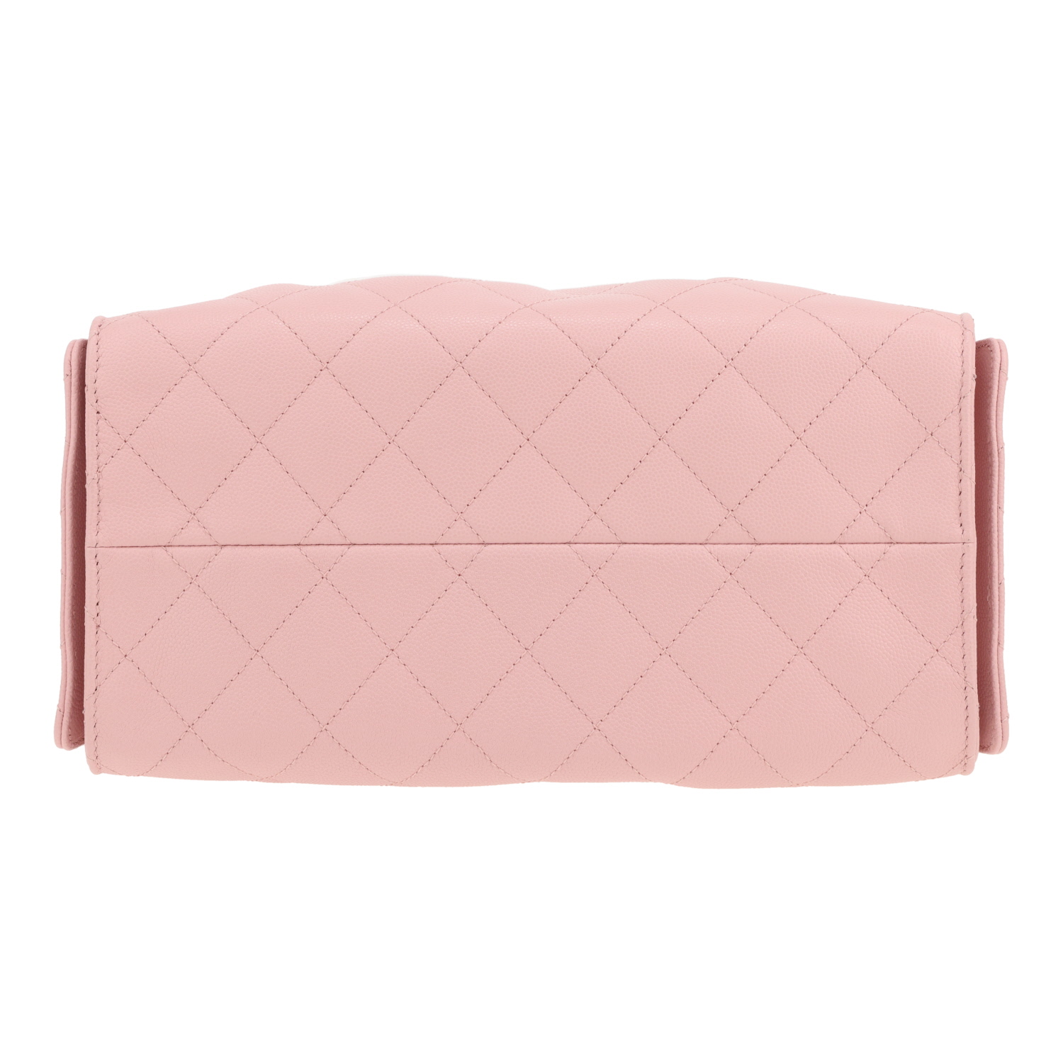 Sac bandoulière Chanel  25 en cuir grainé matelassé rose - Detail D1