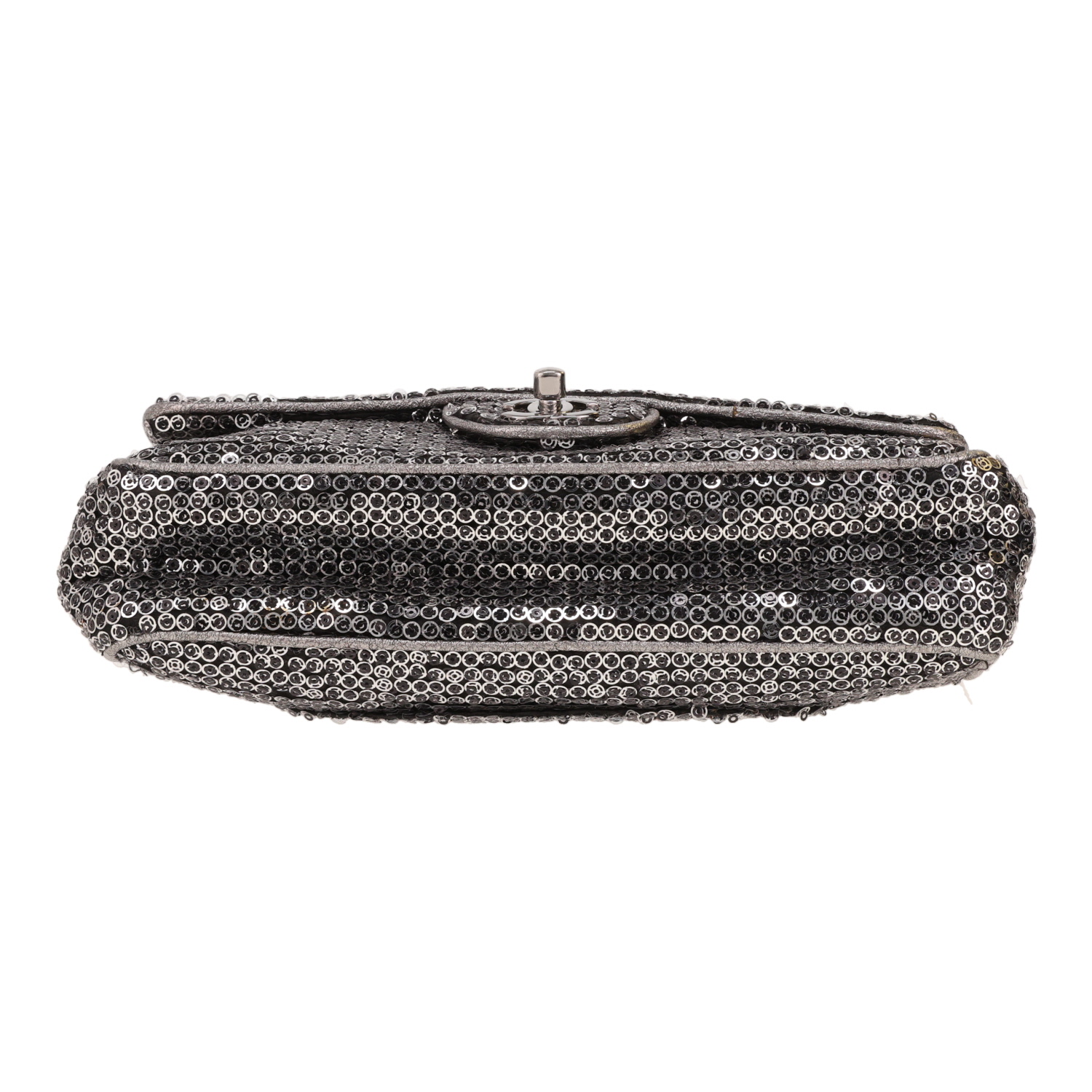 Sac à main Chanel  Timeless Classic en toile grise - Detail D1