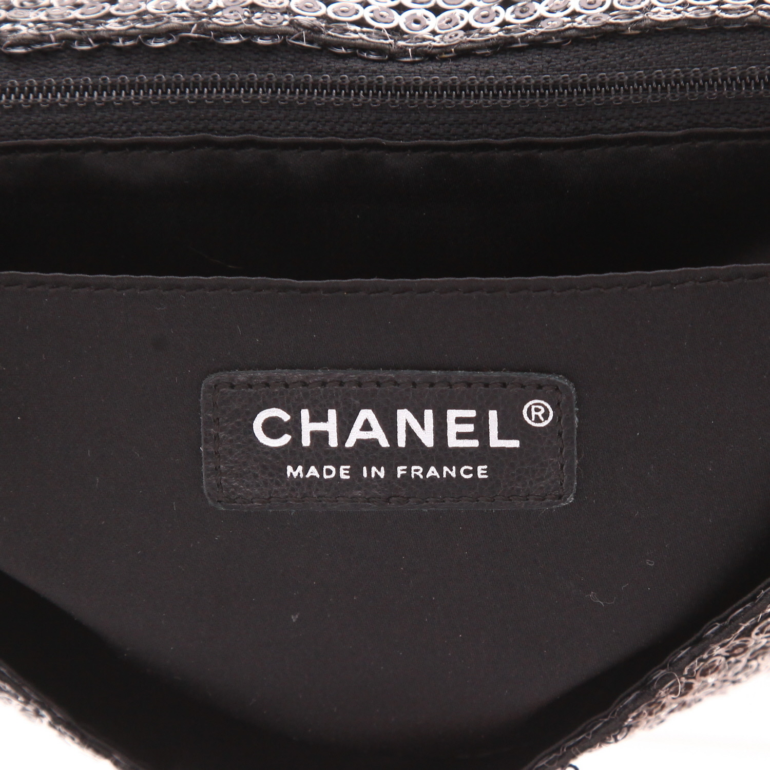 Borsa Chanel  Timeless Classic in tela grigia - Detail D2