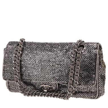 Sac à main Chanel  Timeless Classic en toile grise